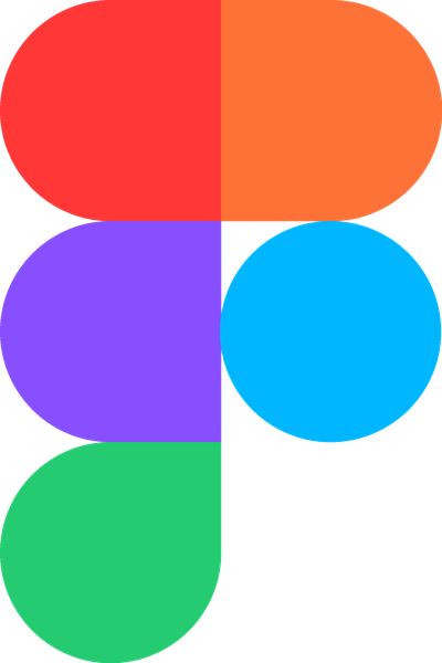 Figma five-shape logo in red, orange, purple, blue and green