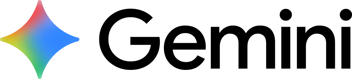 Google Gemini wordmark with multicolor gradient spark