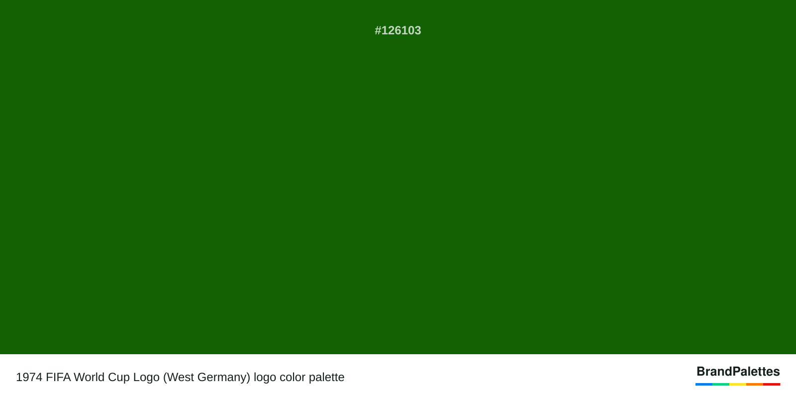 1974 FIFA World Cup Logo (West Germany) color palette with Royal Green #126103