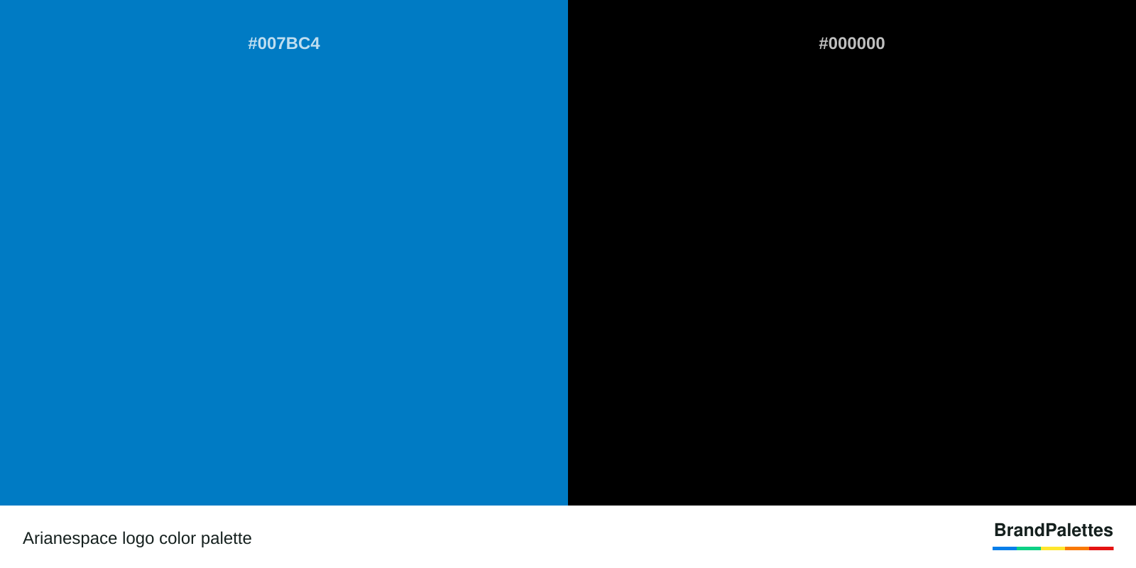 Arianespace color palette with Ocean Boat Blue #007BC4, Black #000000