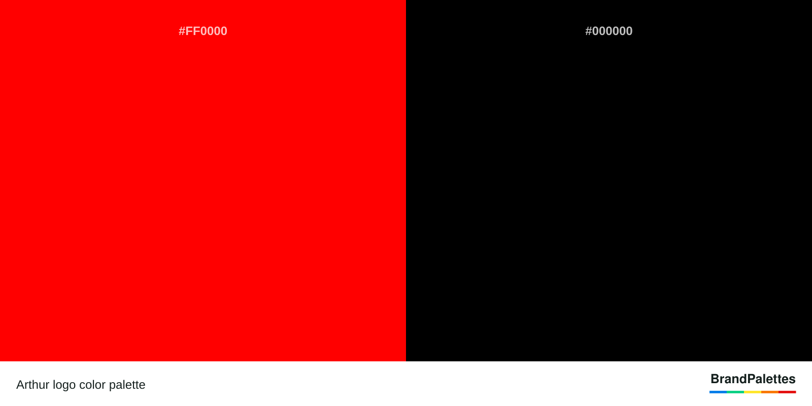 Arthur color palette with Red #FF0000, Black #000000
