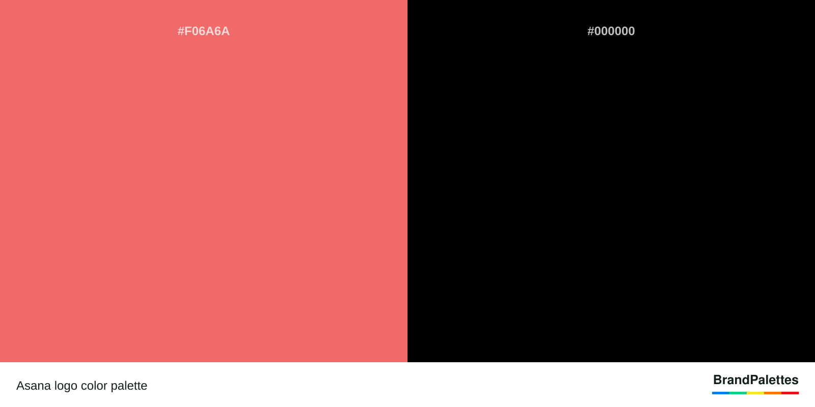 Asana color palette with Pastel Red #F06A6A, Black #000000