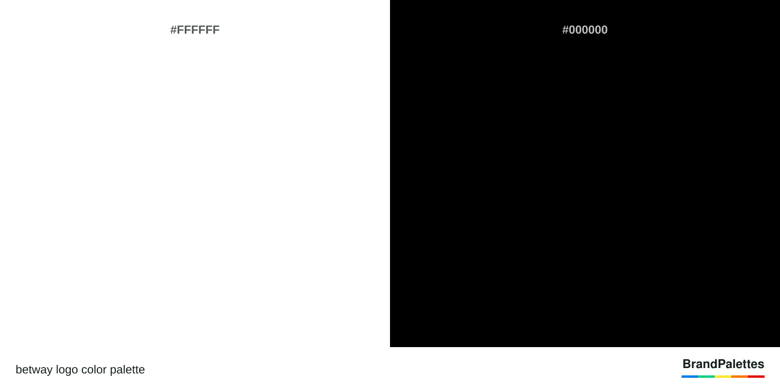 betway color palette with White #FFFFFF, Black #000000