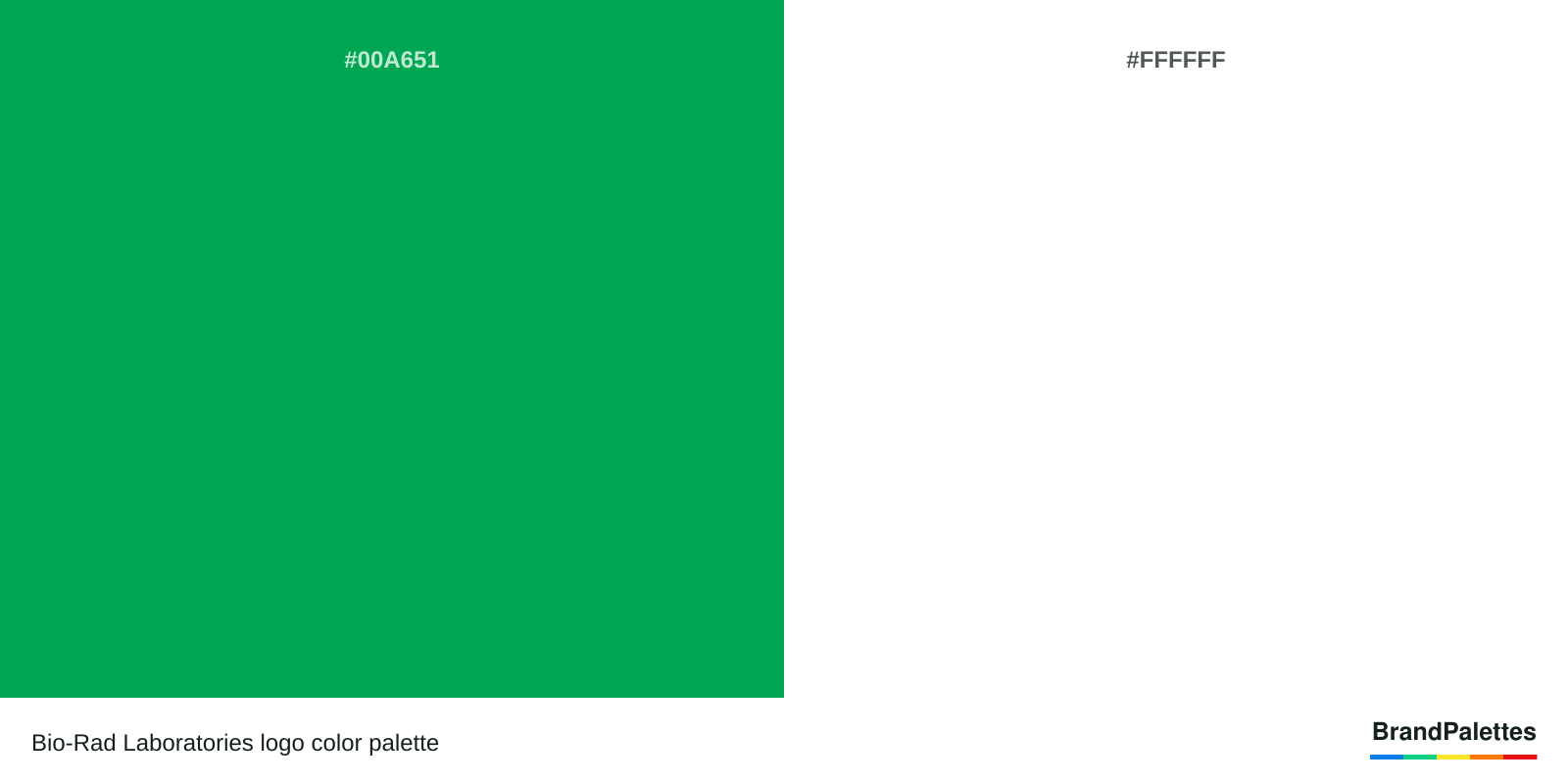 Bio-Rad Laboratories color palette with Green #00A651, White #FFFFFF