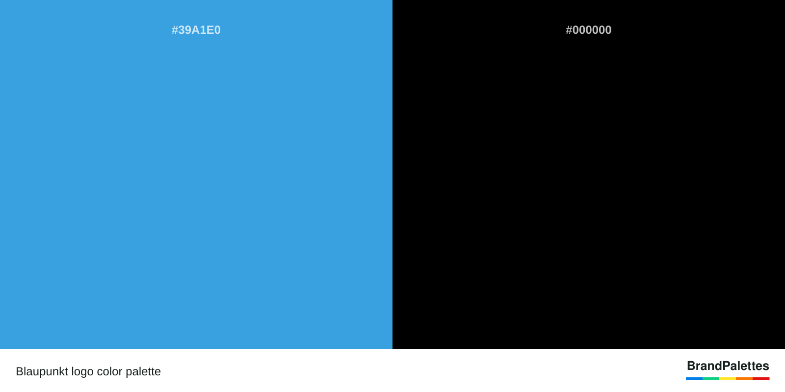Blaupunkt color palette with Tufts Blue #39A1E0, Black #000000