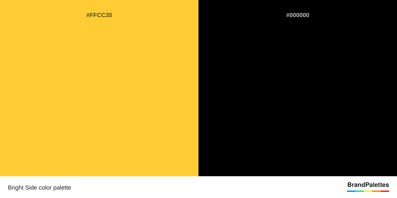 Bright Side color palette with Sunglow #FFCC35, Black #000000