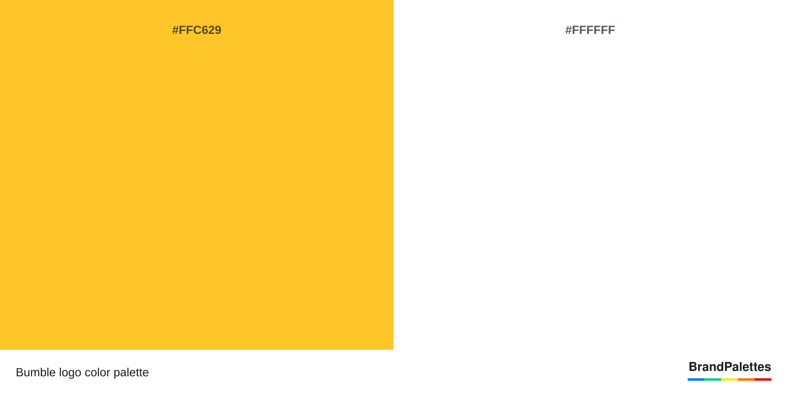 Bumble color palette with Yellow #FFC629, White #FFFFFF