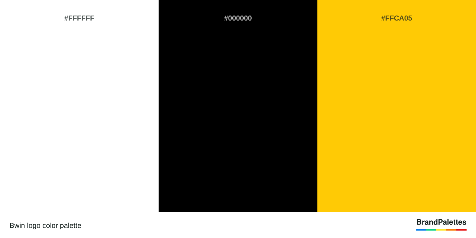 Bwin color palette with White #FFFFFF, Black #000000, Yellow #FFCA05