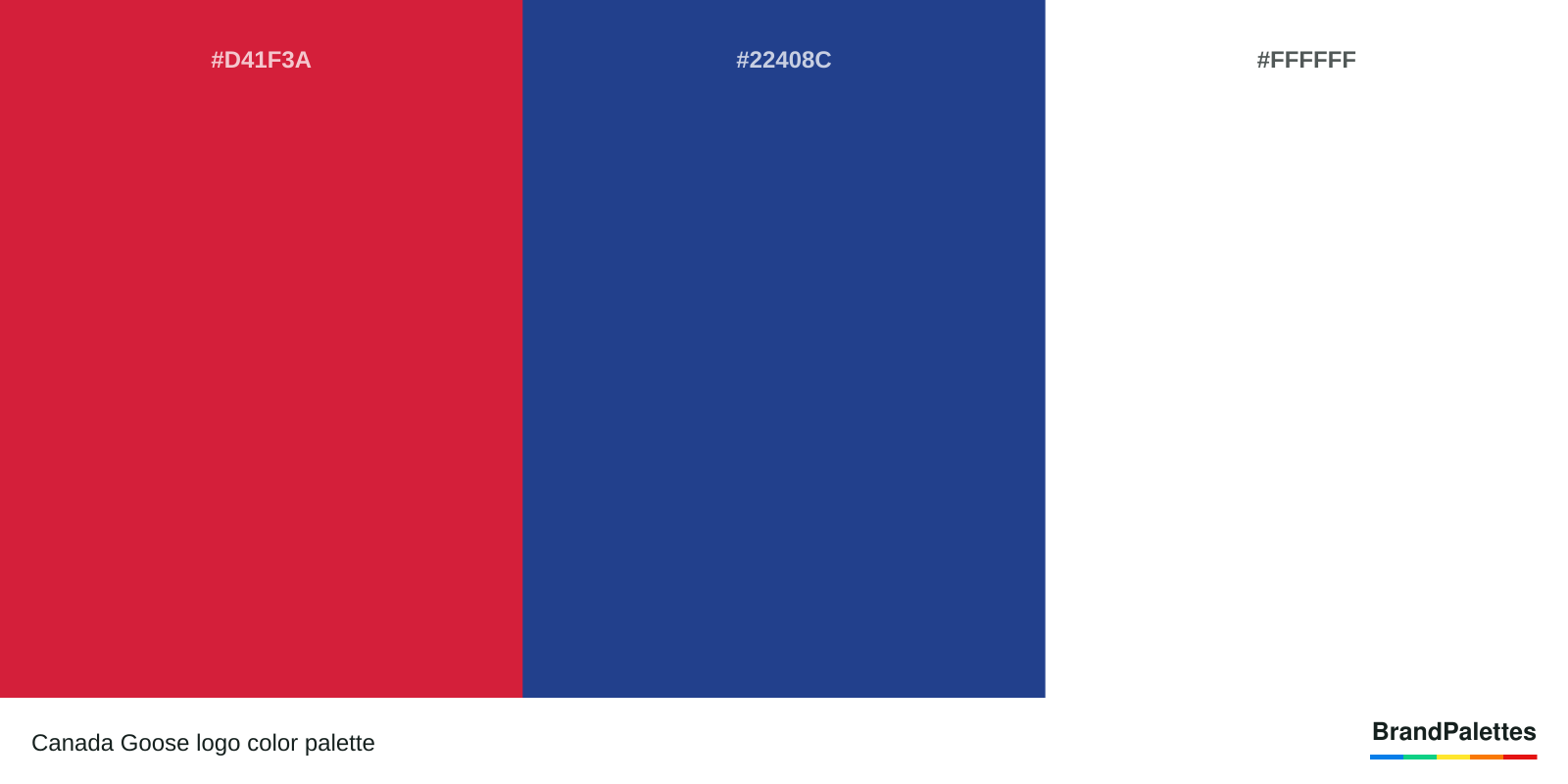 Canada Goose color palette with Red #D41F3A, Blue #22408C, White #FFFFFF