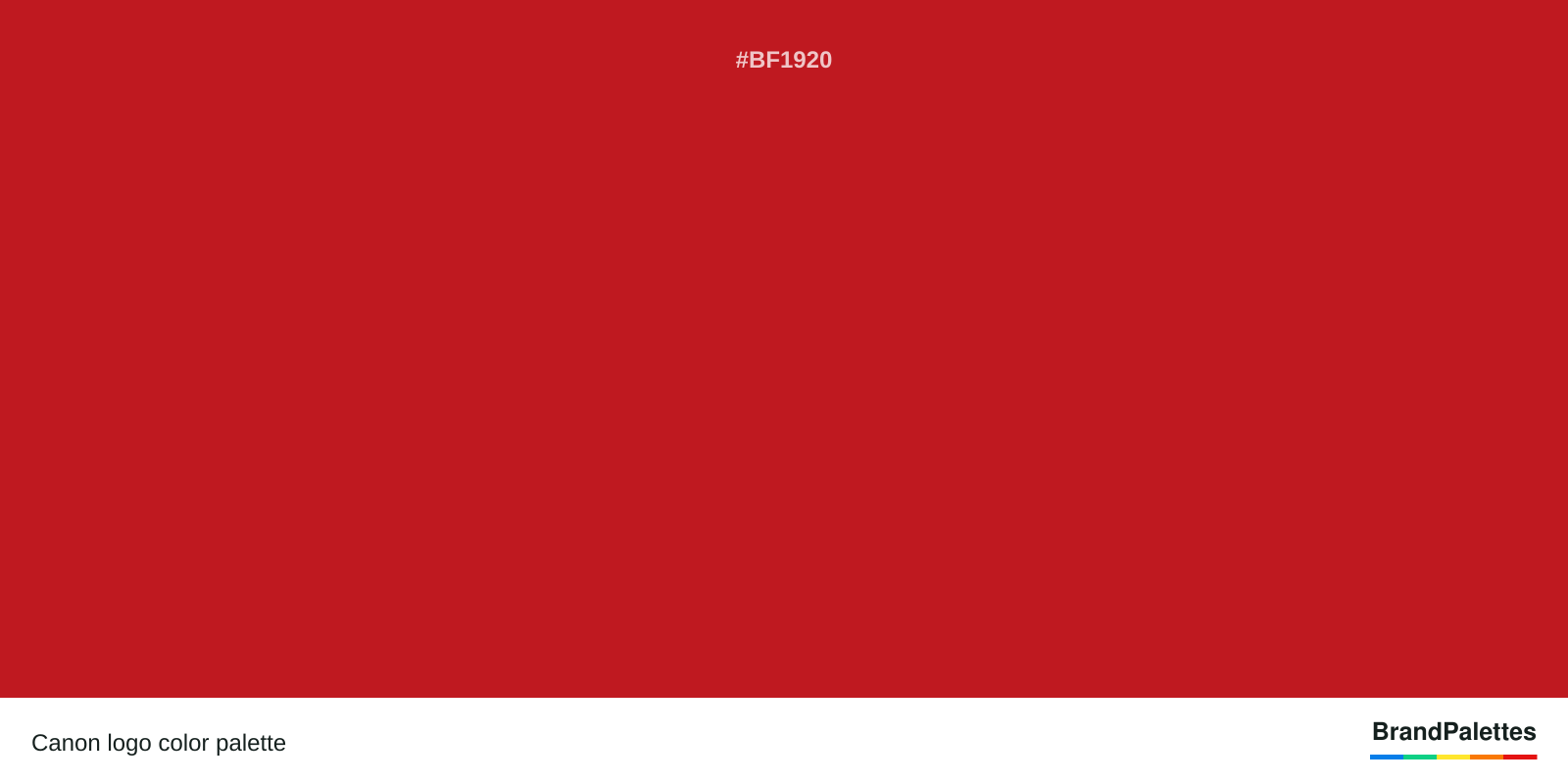 Canon color palette with Red #BF1920