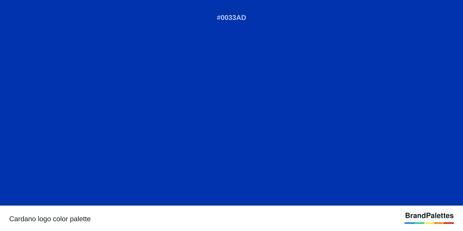 Cardano color palette with Dark Blue #0033AD