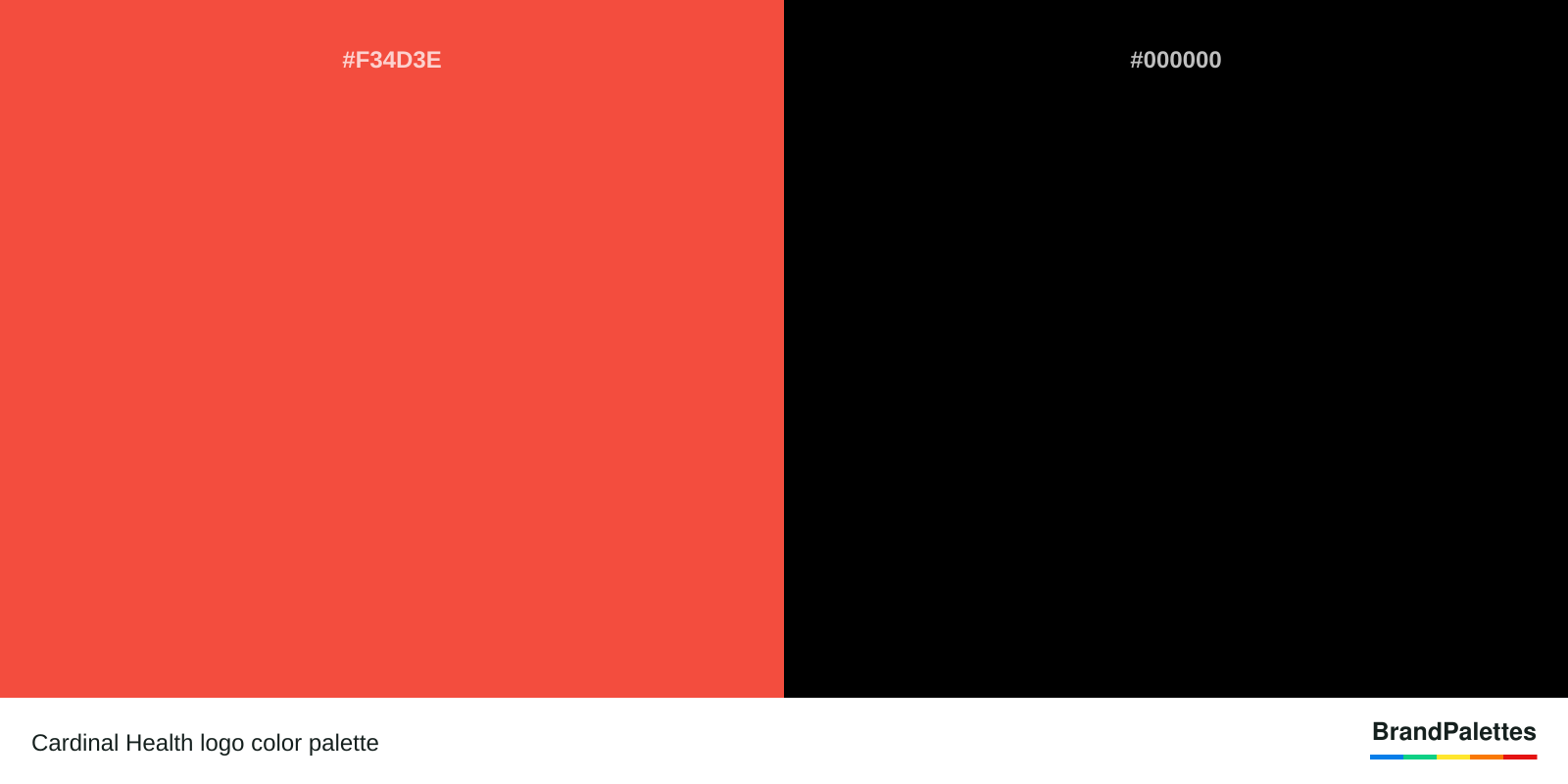 Cardinal Health color palette with Carmine Pink #F34D3E, Black #000000