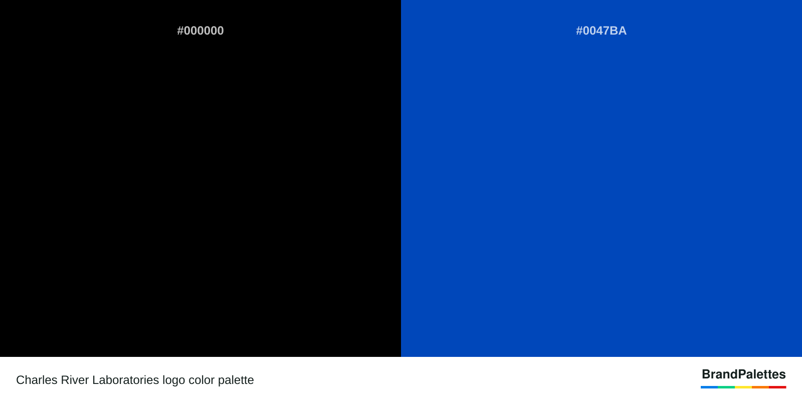 Charles River Laboratories color palette with Black #000000, Dark Blue #0047BA