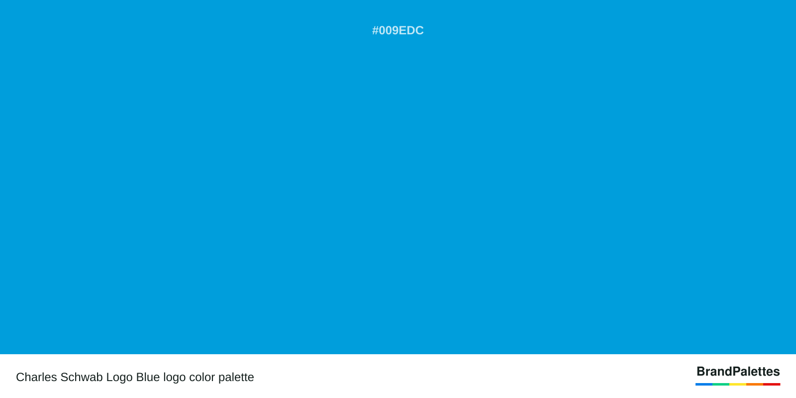 Charles Schwab Logo Blue color palette with Rich Electric Blue #009EDC
