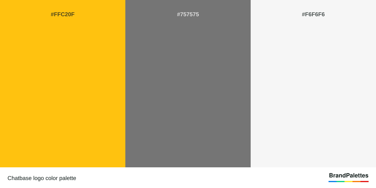 Chatbase color palette with Gold #FFC20F, Grey #757575, White #F6F6F6