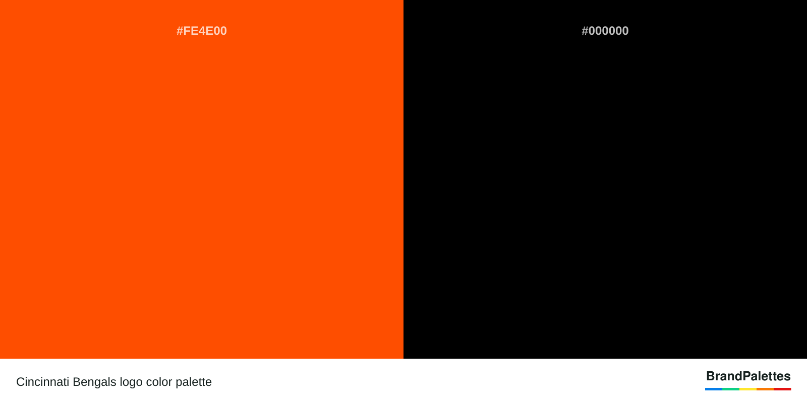 Cincinnati Bengals color palette with Aerospace International Orange #FE4E00, Black #000000
