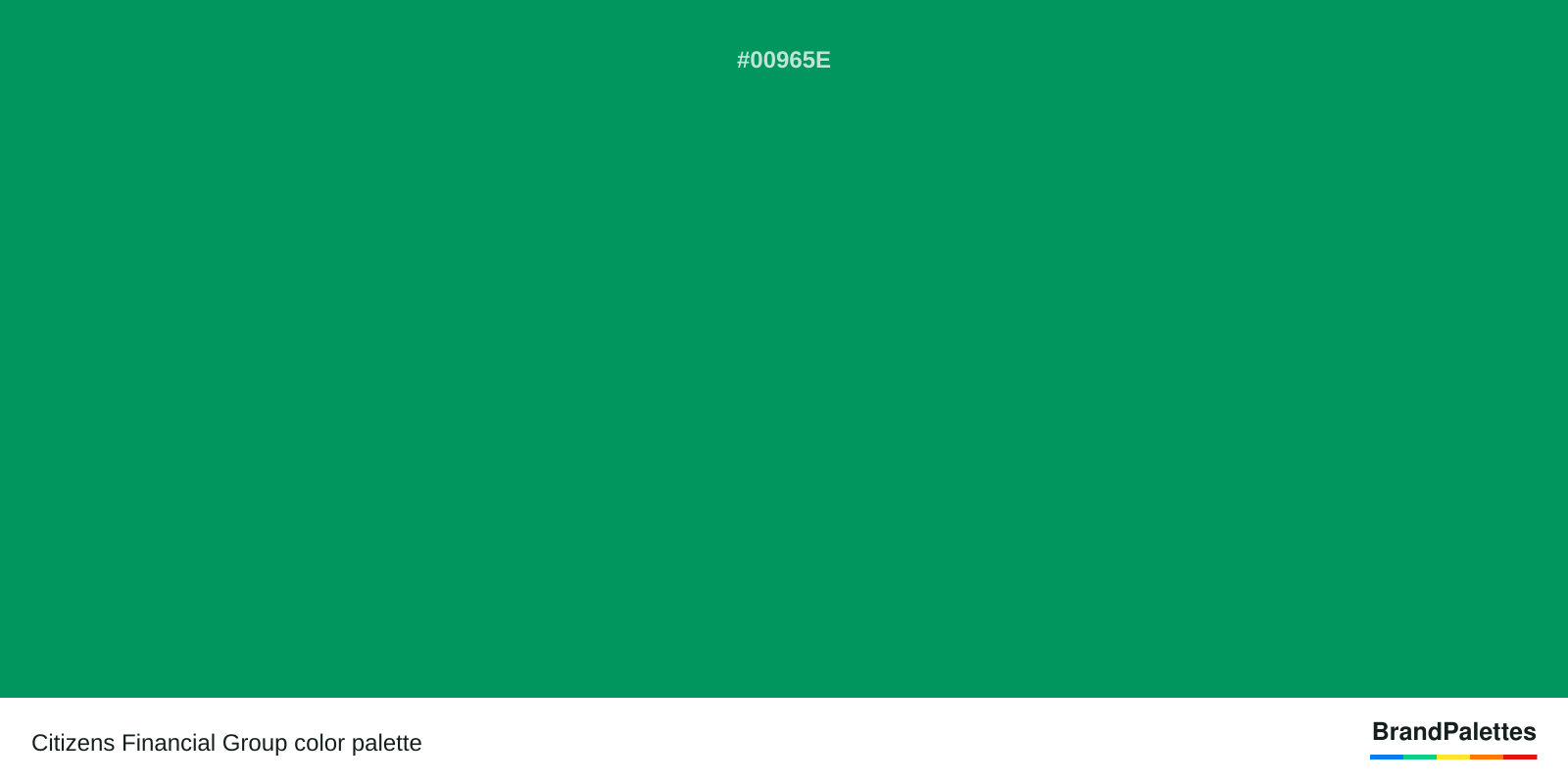 Citizens Financial Group color palette with Shamrock Green #00965E