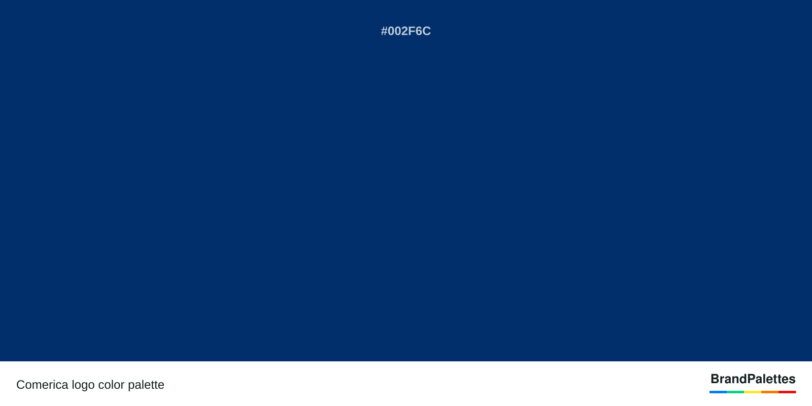 Comerica color palette with Dark Midnight Blue #002F6C