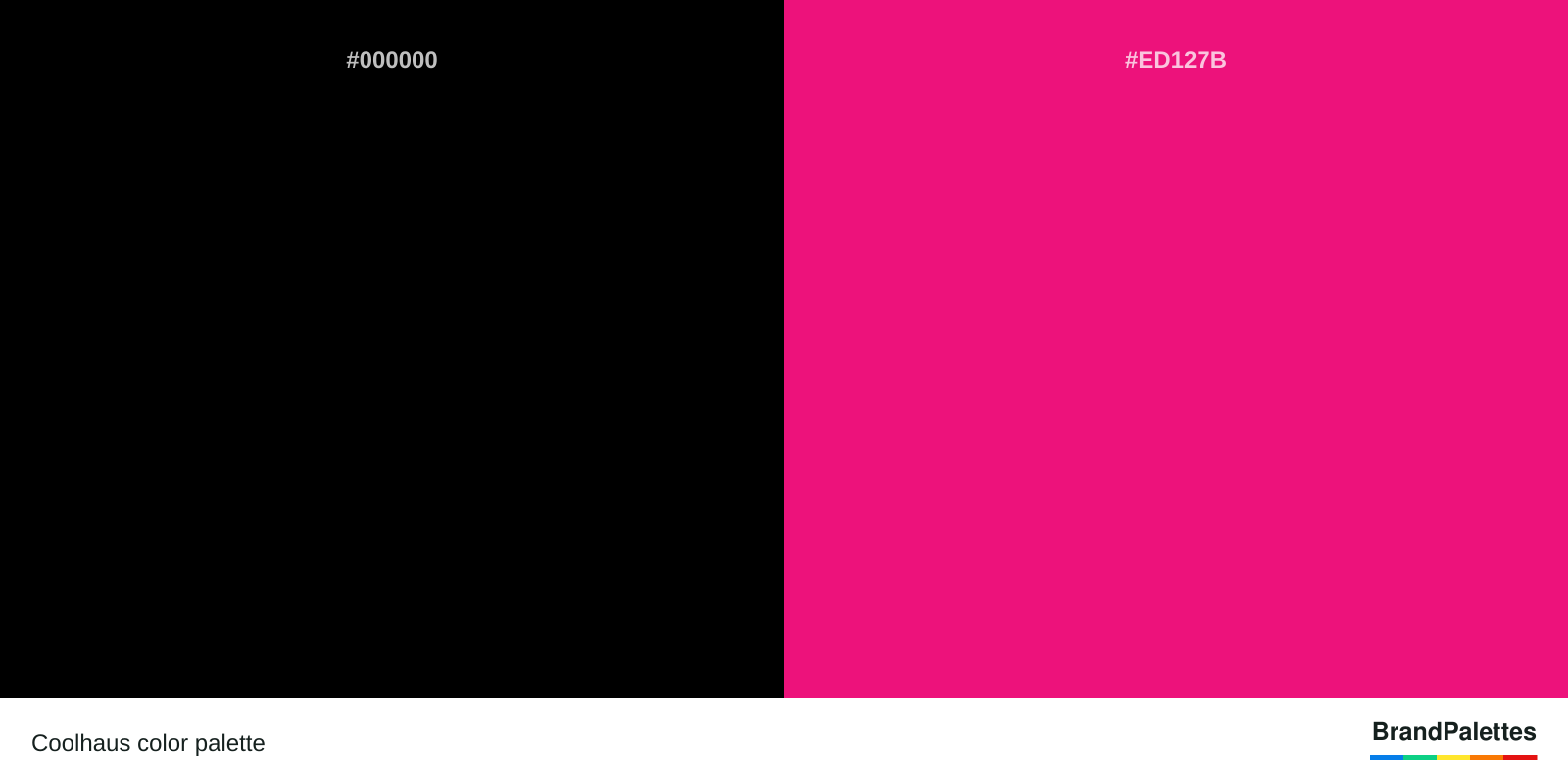 Coolhaus color palette with Black #000000, Mexican Pink #ED127B