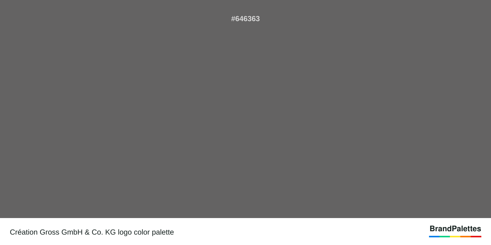 Création Gross GmbH & Co. KG color palette with Gray #646363