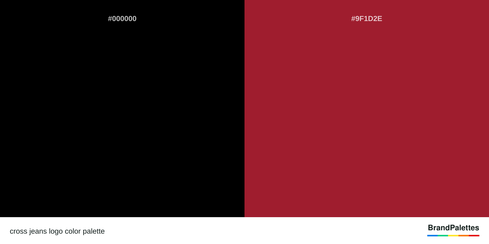 cross jeans color palette with Black #000000, Red #9F1D2E