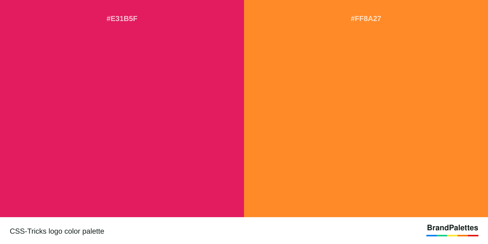 CSS-Tricks color palette with Ruby #E31B5F, Princeton Orange #FF8A27