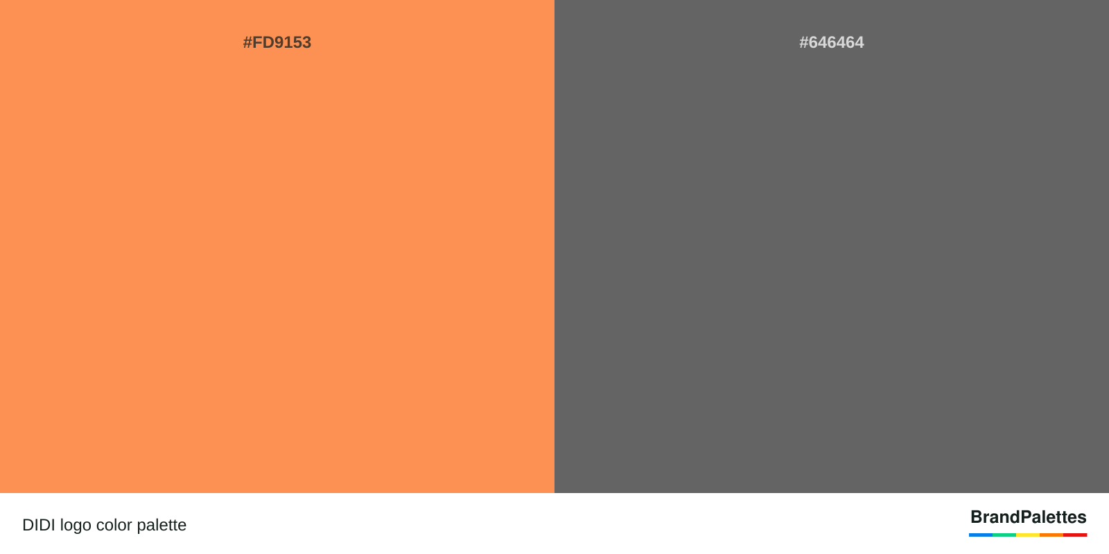DIDI color palette with Atomic Tangerine #FD9153, Dim Gray #646464