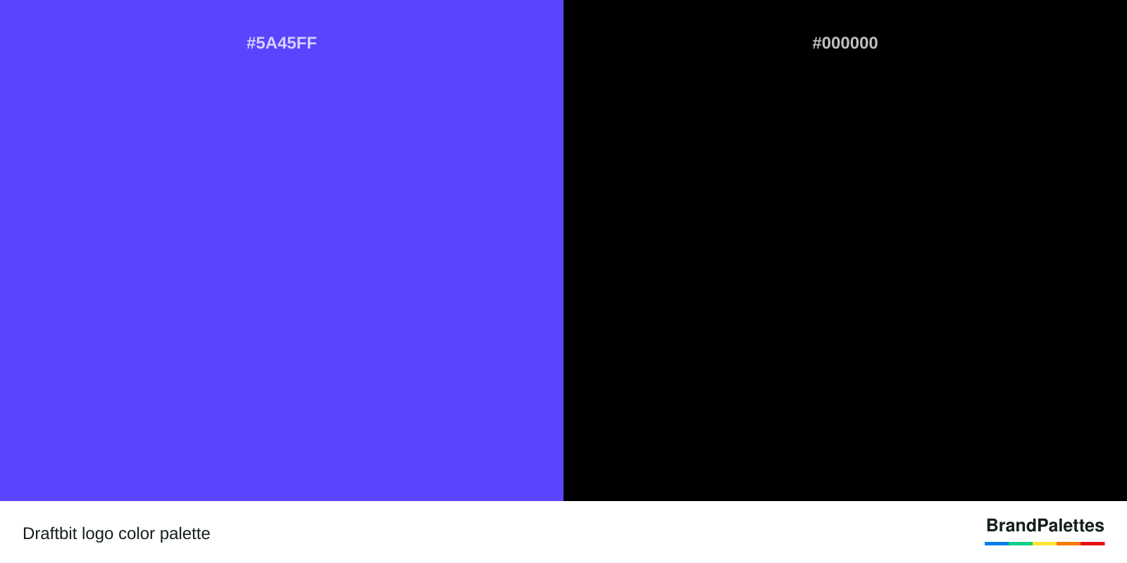 Draftbit color palette with Purple #5A45FF, Black #000000
