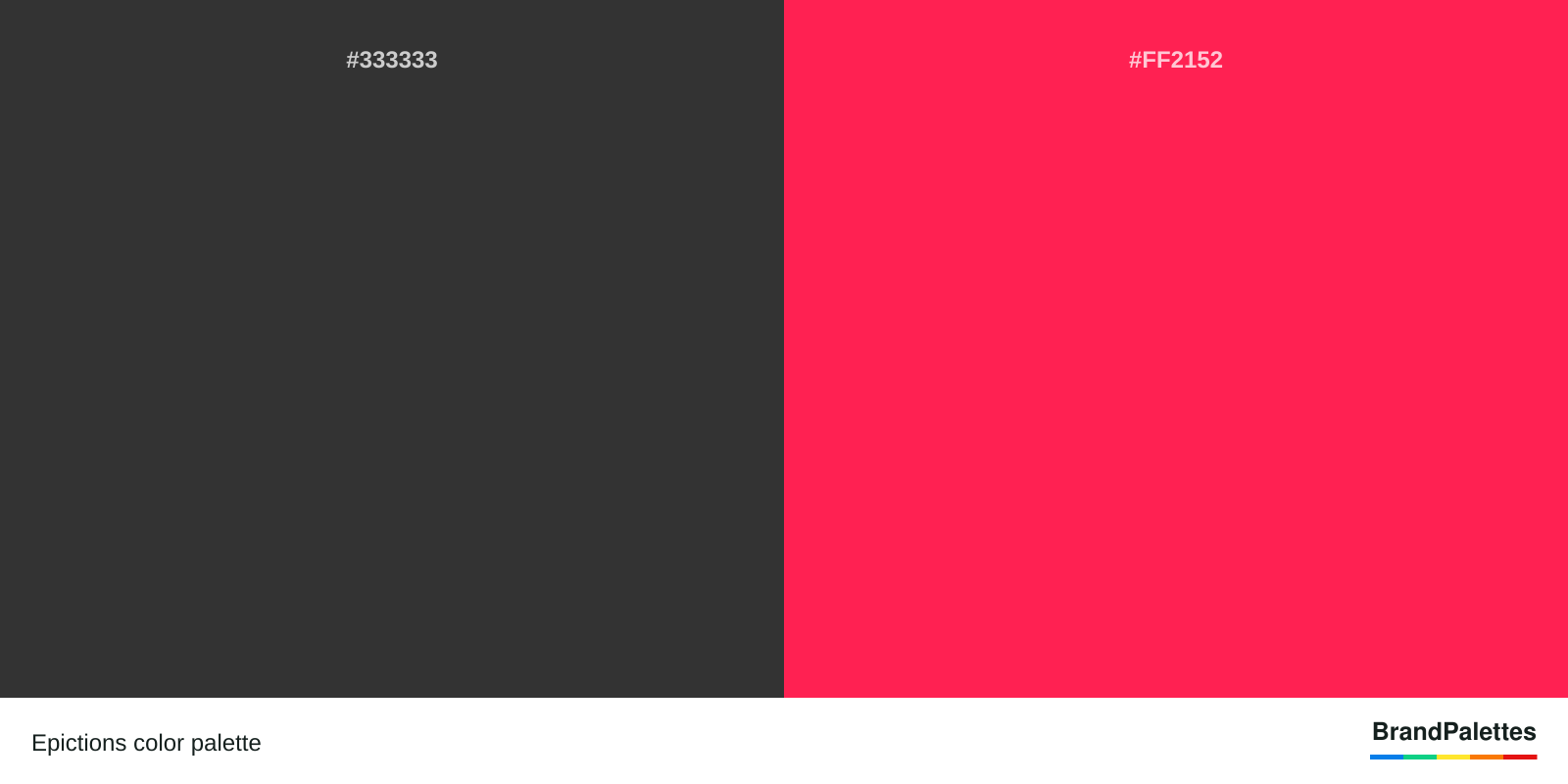 Epictions color palette with Dark Charcoal #333333, Awesome #FF2152