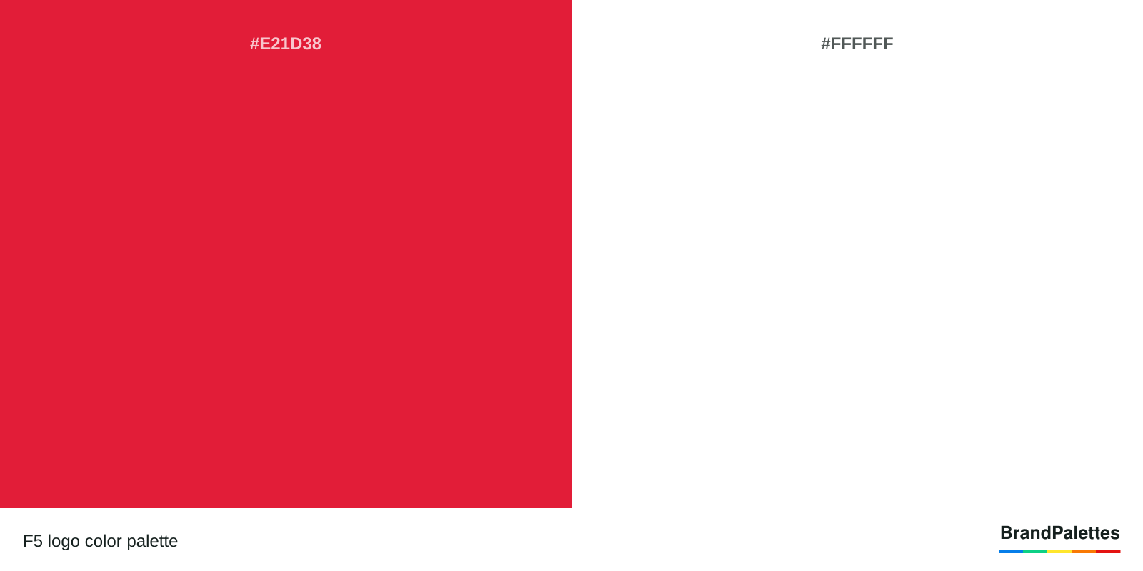 F5 color palette with Red #E21D38, White #FFFFFF