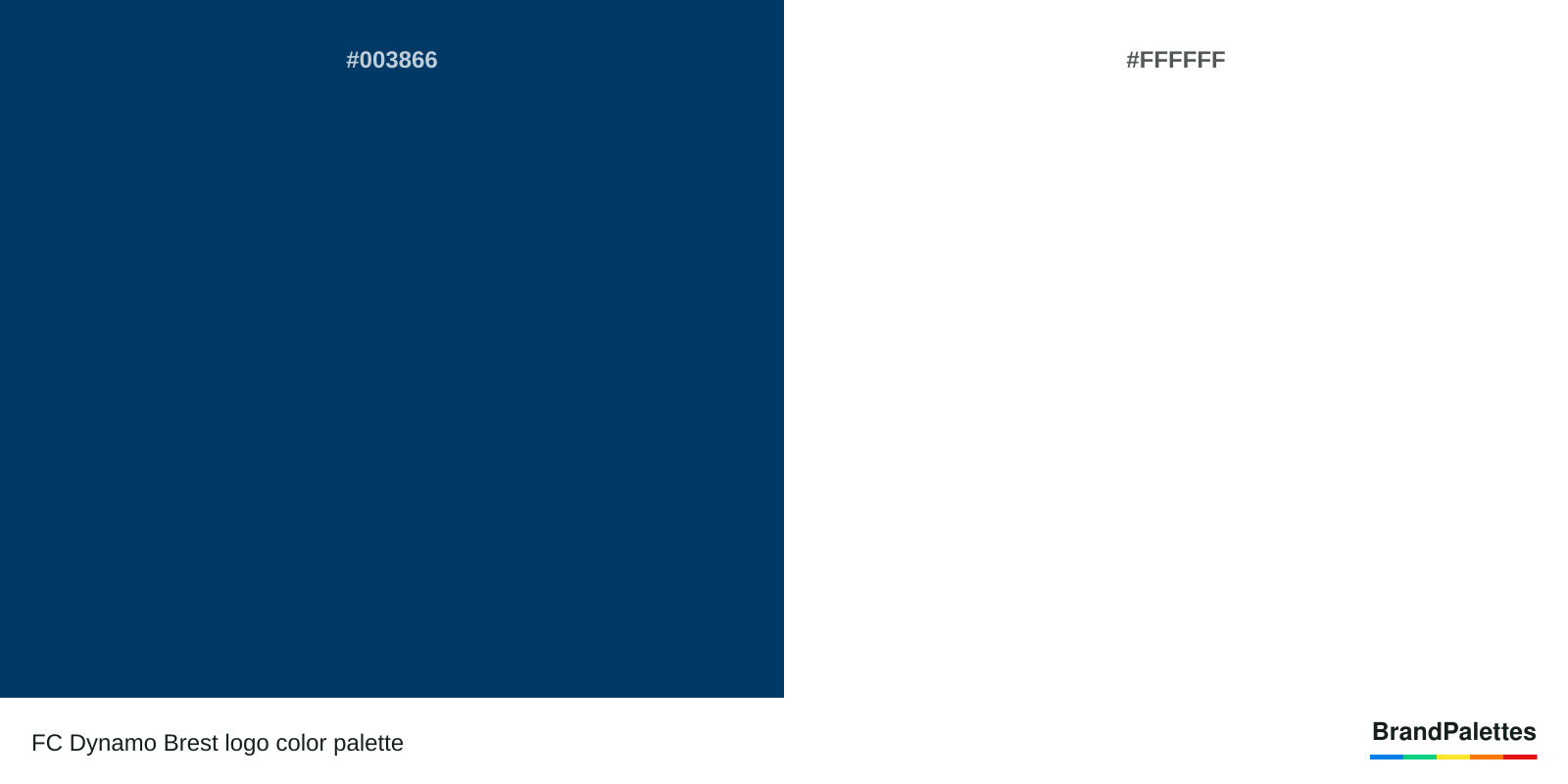 FC Dynamo Brest color palette with Dark Midnight Blue #003866, White #FFFFFF