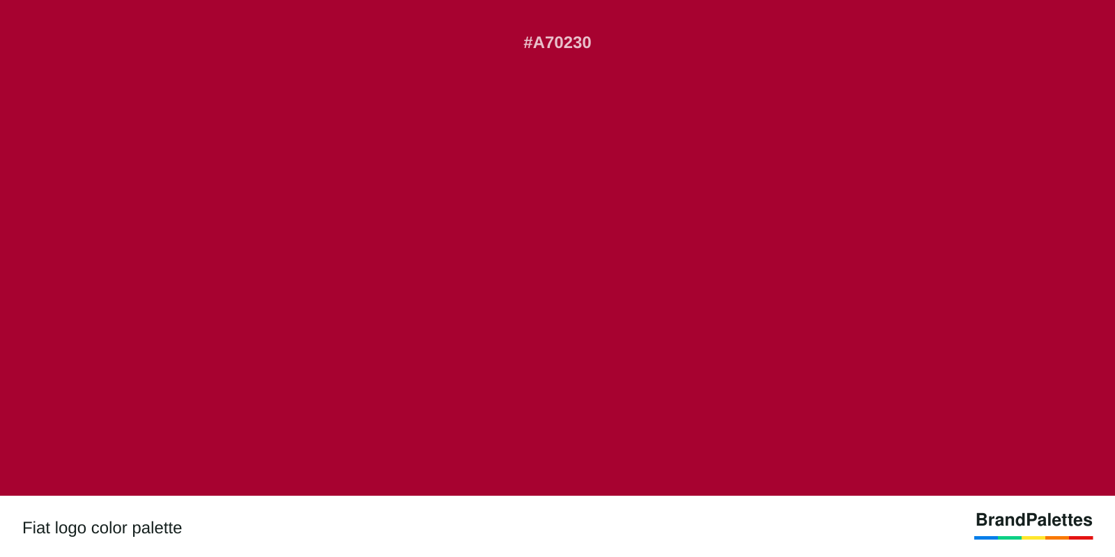 Fiat color palette with Red #A70230