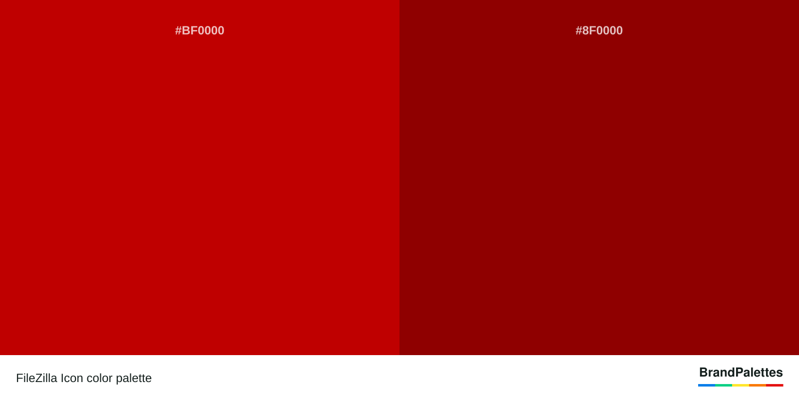 FileZilla Icon color palette with Ue Red #BF0000, Dark Red #8F0000