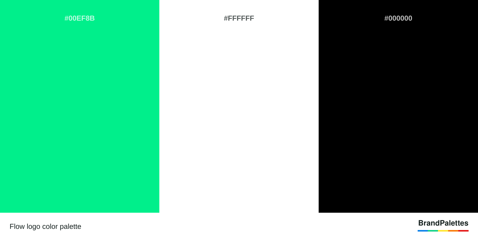 Flow color palette with Green #00EF8B, White #FFFFFF, Black #000000