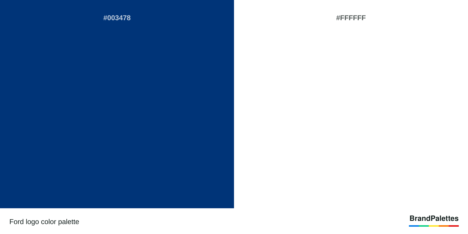 Ford color palette with Blue #003478, White #FFFFFF