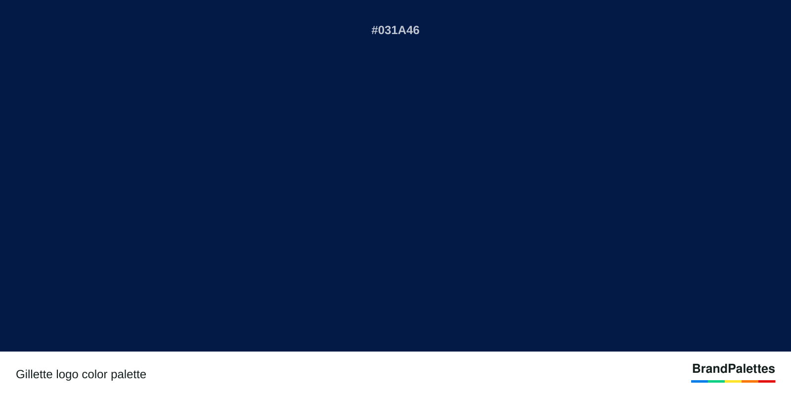 Gillette color palette with Dark Blue #031A46