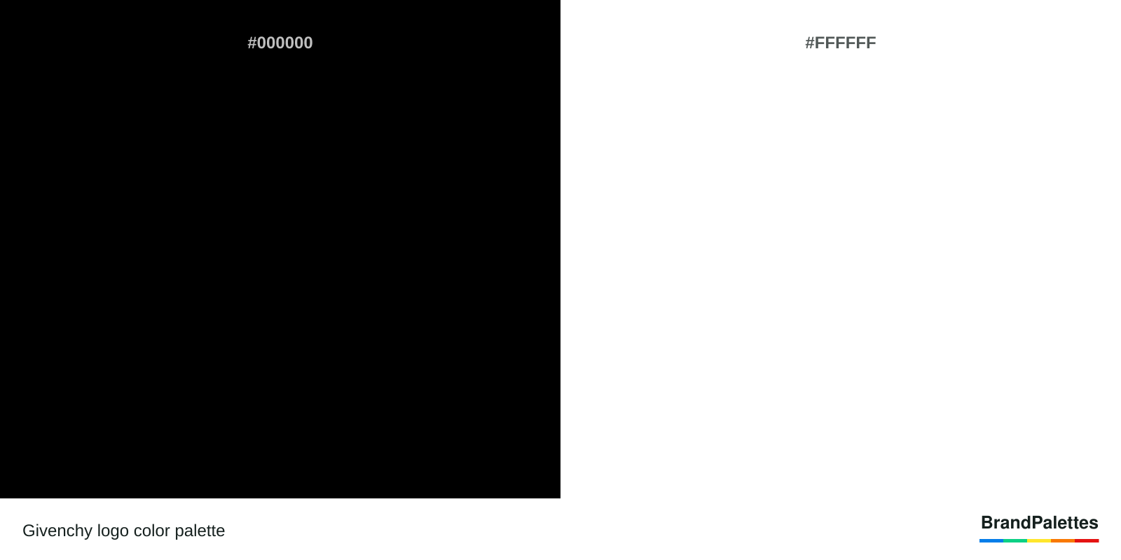Givenchy color palette with Black #000000, White #FFFFFF