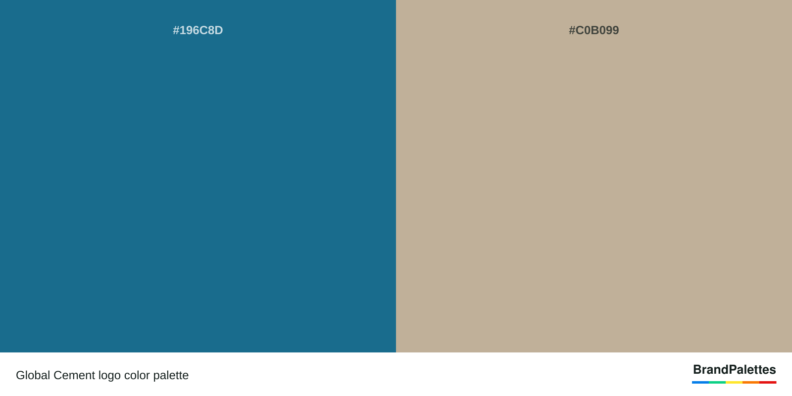 Global Cement color palette with Blue Sapphire #196C8D, Sage #C0B099