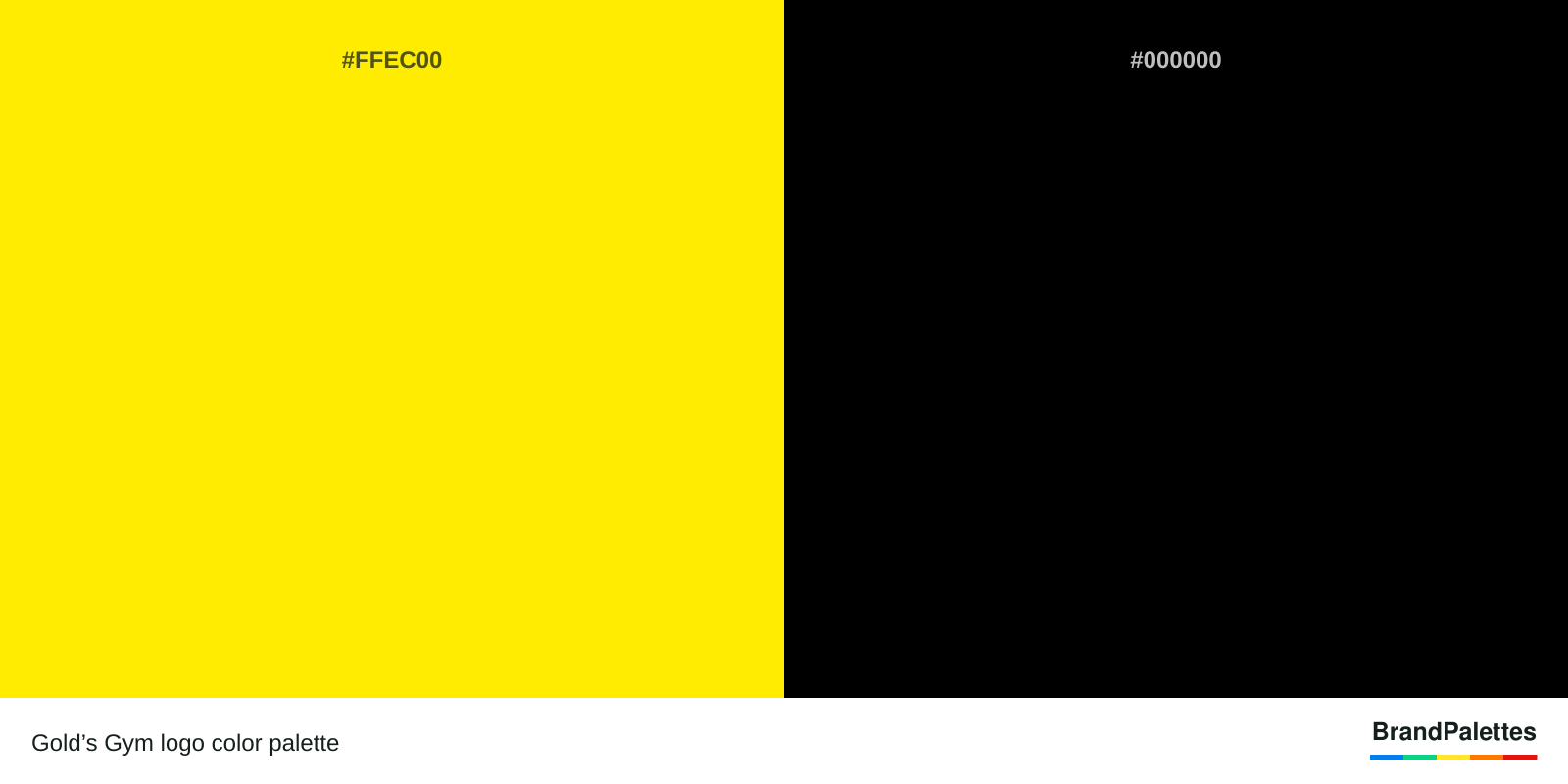 Gold’s Gym color palette with Gold #FFEC00, Black #000000