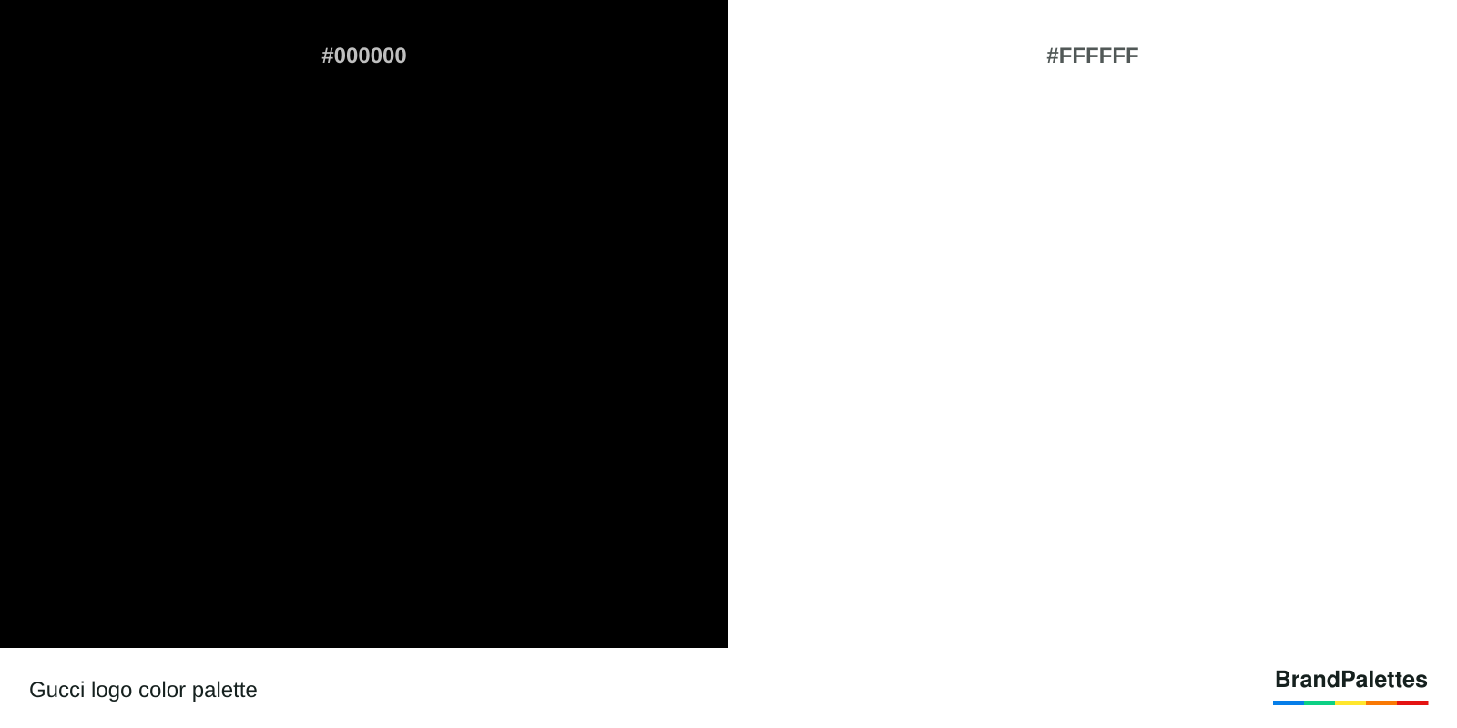 Gucci color palette with Black #000000, White #FFFFFF