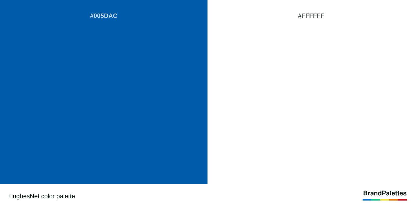 HughesNet color palette with Blue #005DAC, White #FFFFFF