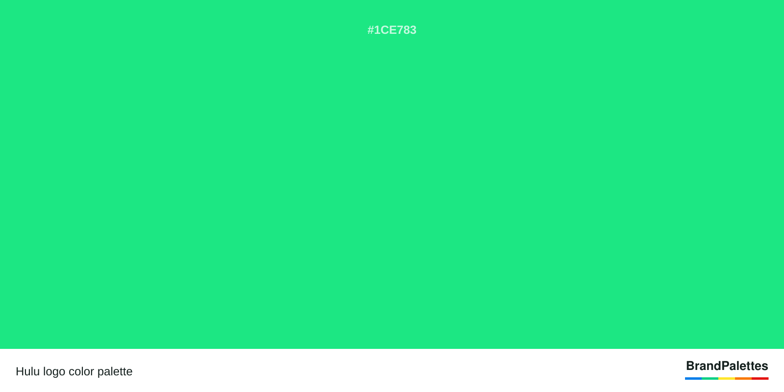 Hulu color palette with Hulu Green #1CE783