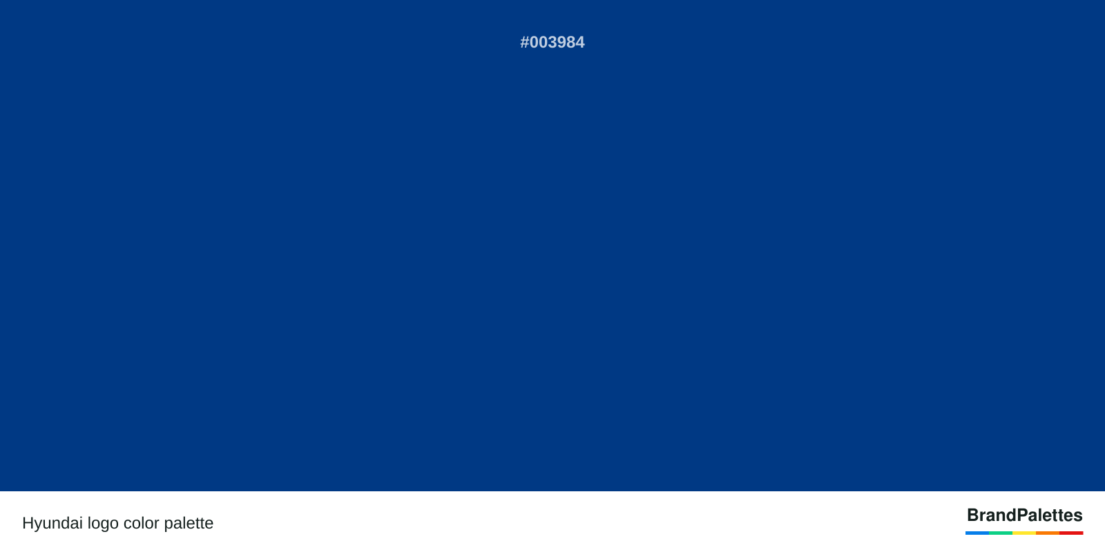 Hyundai color palette with Hyundai Blue #003984