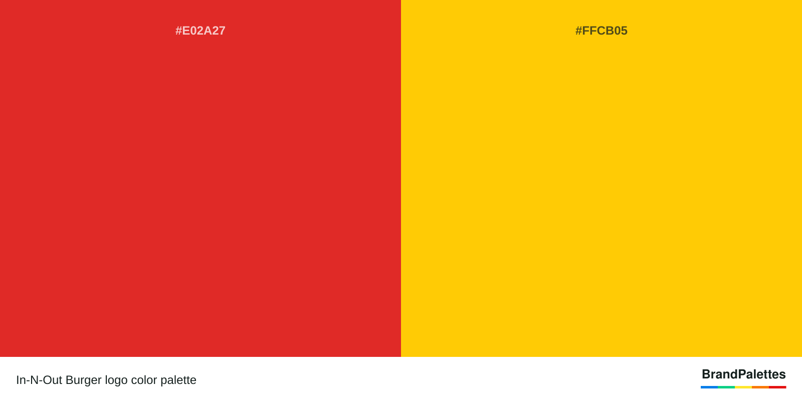 In-N-Out Burger color palette with Red #E02A27, Yellow #FFCB05