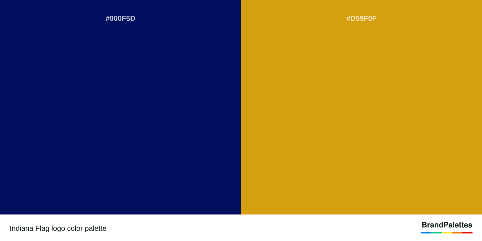 Indiana Flag color palette with Dark Blue #000F5D, Gold #D59F0F