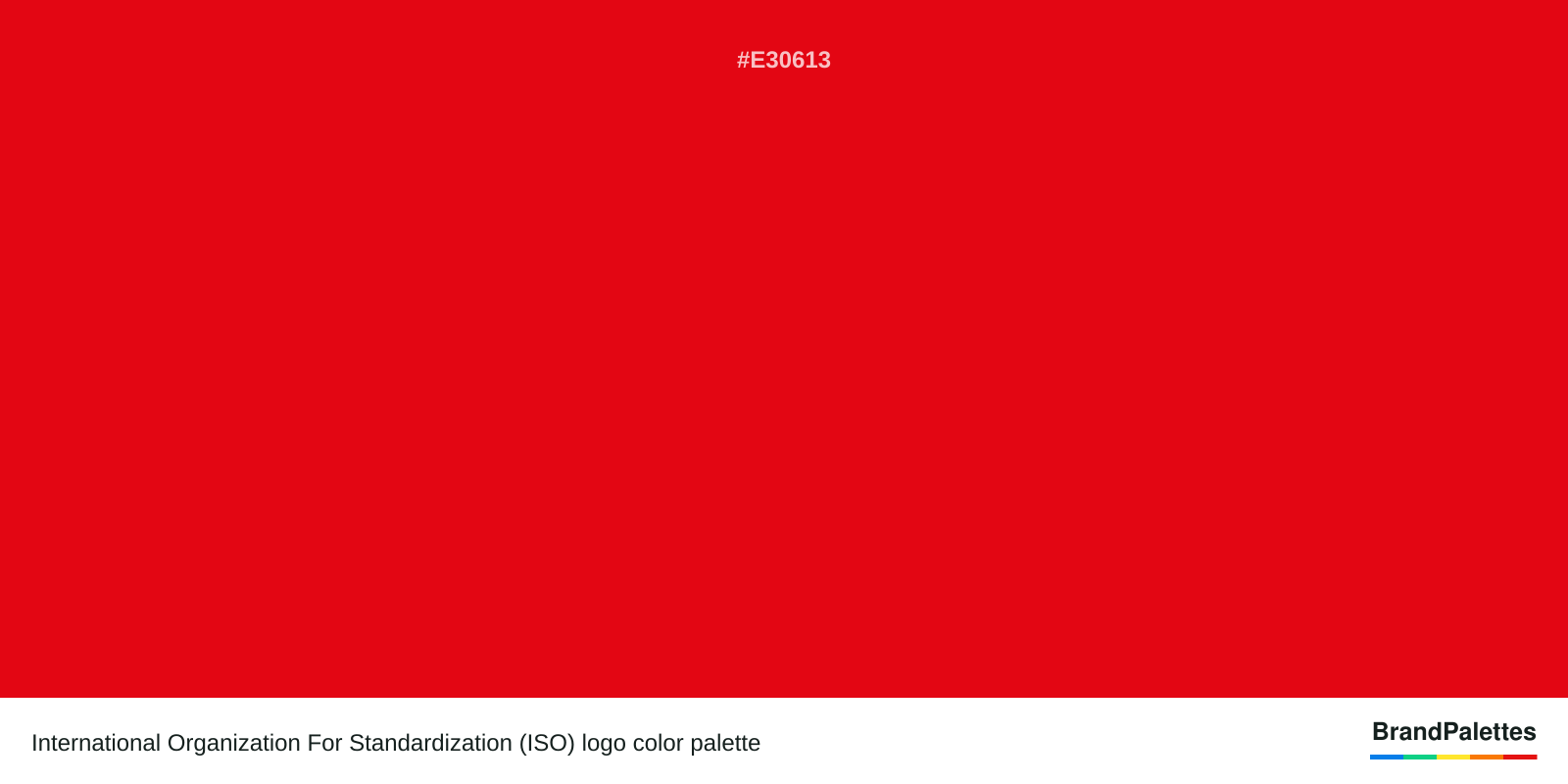 International Organization For Standardization (ISO) color palette with Ku Crimson #E30613