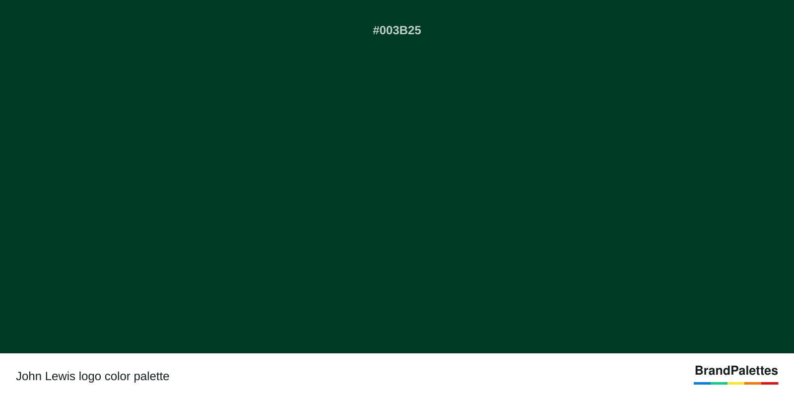 John Lewis color palette with Sacramento State Green #003B25
