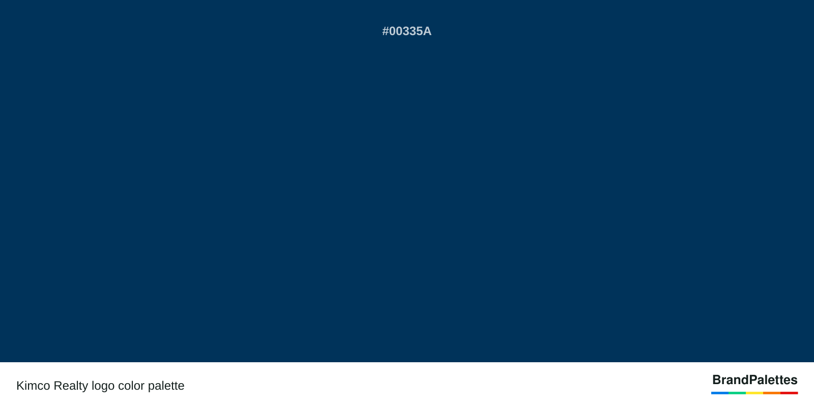 Kimco Realty color palette with Dark Blue #00335A