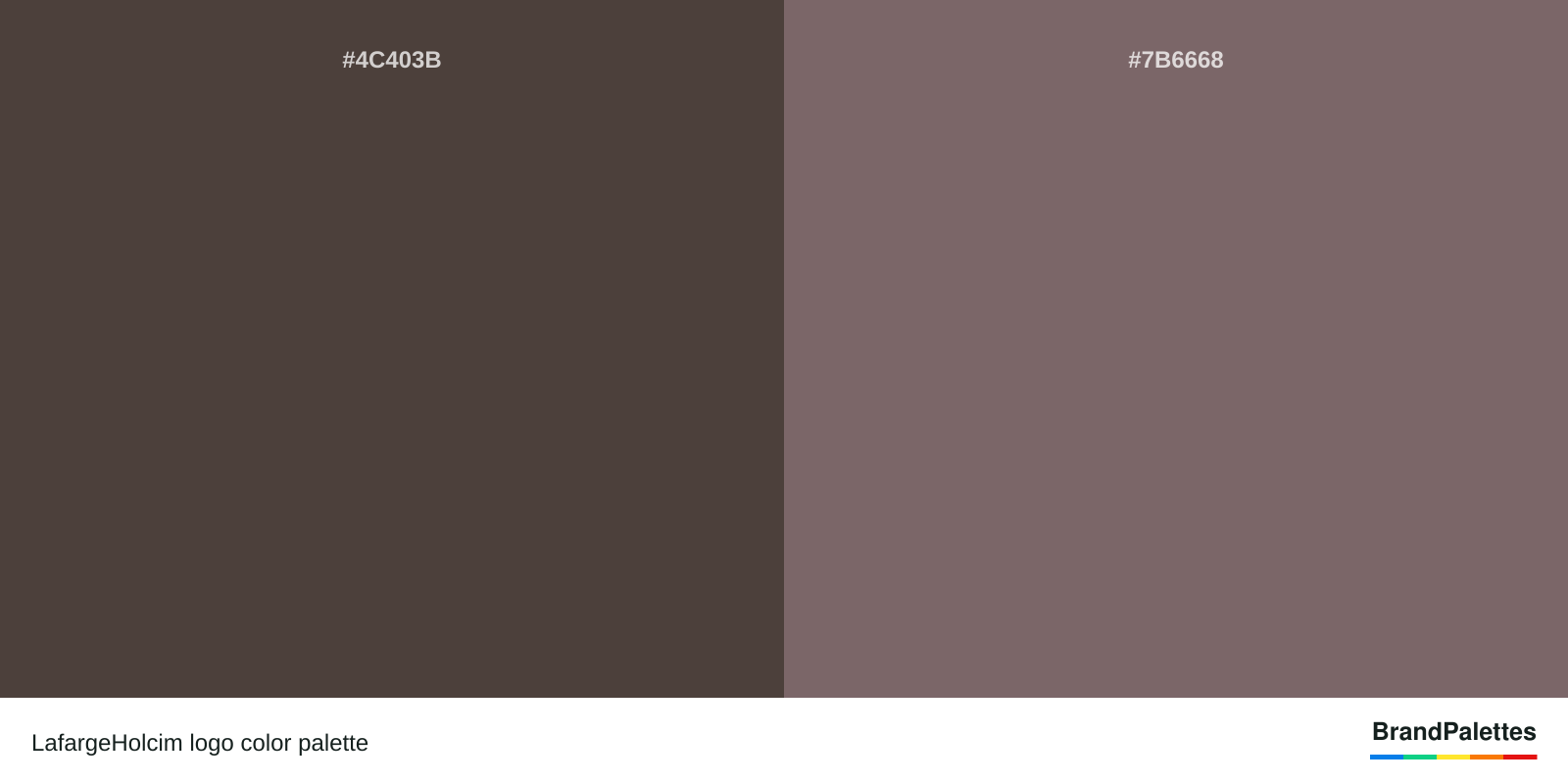 LafargeHolcim color palette with Dark Puce #4C403B, Deep Taupe #7B6668