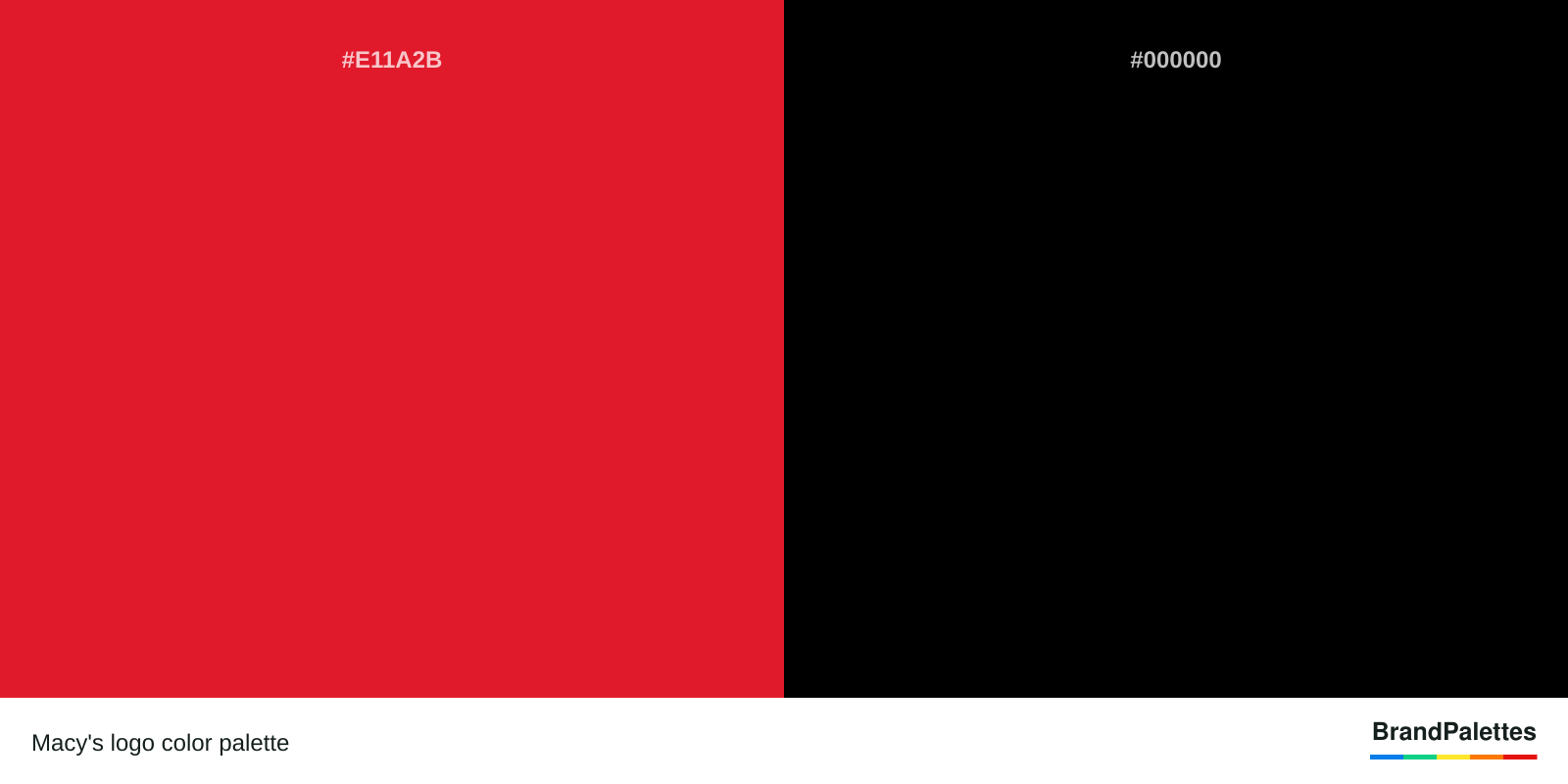 Macy's color palette with Red #E11A2B, Black #000000